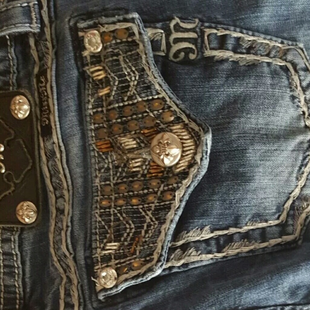 Womens Miss Me Jeans Buckle Size 29 Denim Flap Poc